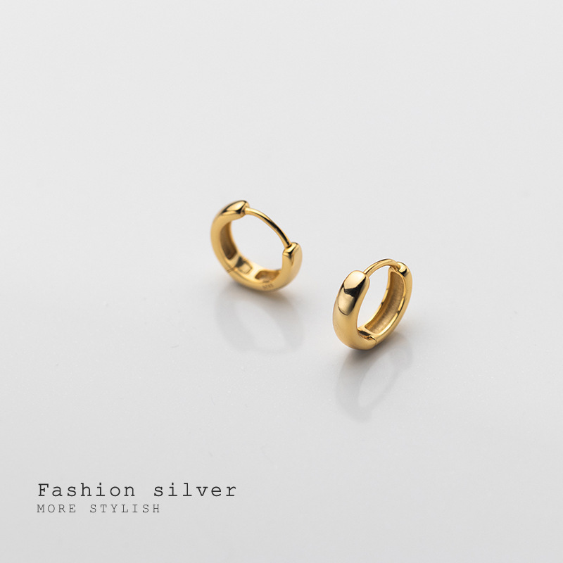 Eloch s925 botón de orejas de plata para mujeres simple japonés y coreano anillo de moda temperamento dulce joyas de orejas G9664