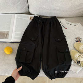 木野秋季工装裤湖州织里童装男童裤子韩版休闲裤儿童服饰百搭长裤