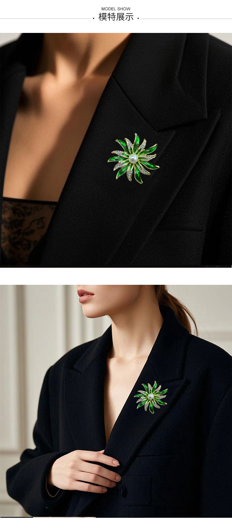 Cross-border Korean-style creative enamel sunflower brooch, a high-end and luxurious accessory, perfect for adding a touch of elegance to any outfit