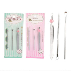 Beauty tools wholesale eyebrow clip acne needle set eyebrow trimming tools stainless steel ear eyebrow pliers eyebrow clip tweezers
