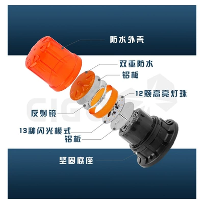 Roof Light magnetic roof flash light red