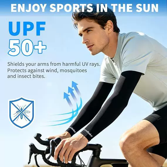Cooling arm sleeves, UV protection, unisex, four sizes, breathable ice silk sleeves, suitable for men