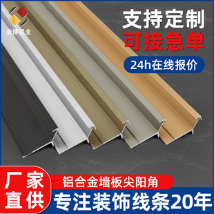 Customized Wainscot Pointed Sun Corner Closing Edge Strip Carbon Crystal Plate Background Wall Decorative Line Aluminum Alloy Corner Sun Corner