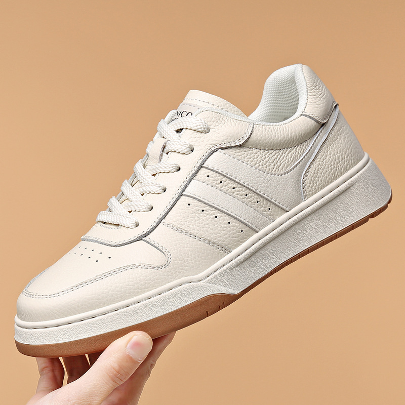 High-end, first-layer cowhide men's shoes, 2026 autumn new collection, versatile casual sneakers, thick-soled leather loafers for men