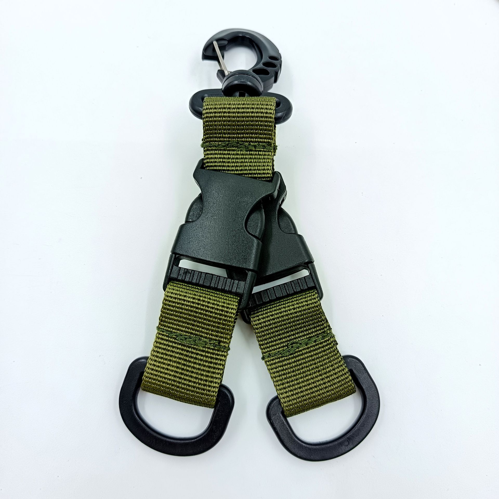 Viaje al aire libre   Keychain multifuncional de doble anillo   EDC gancho al aire libre mochila portátil de montaña