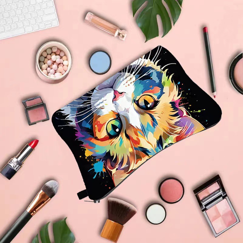 Transfronterizos Amazon nuevo maquillaje serie de animales divertidos bolsa de lino impermeable