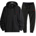 Black zipper suit red