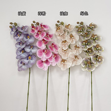 高品质长枝仿真手感蝴蝶兰 9头3果材质PVC出口款式婚礼背景人造花