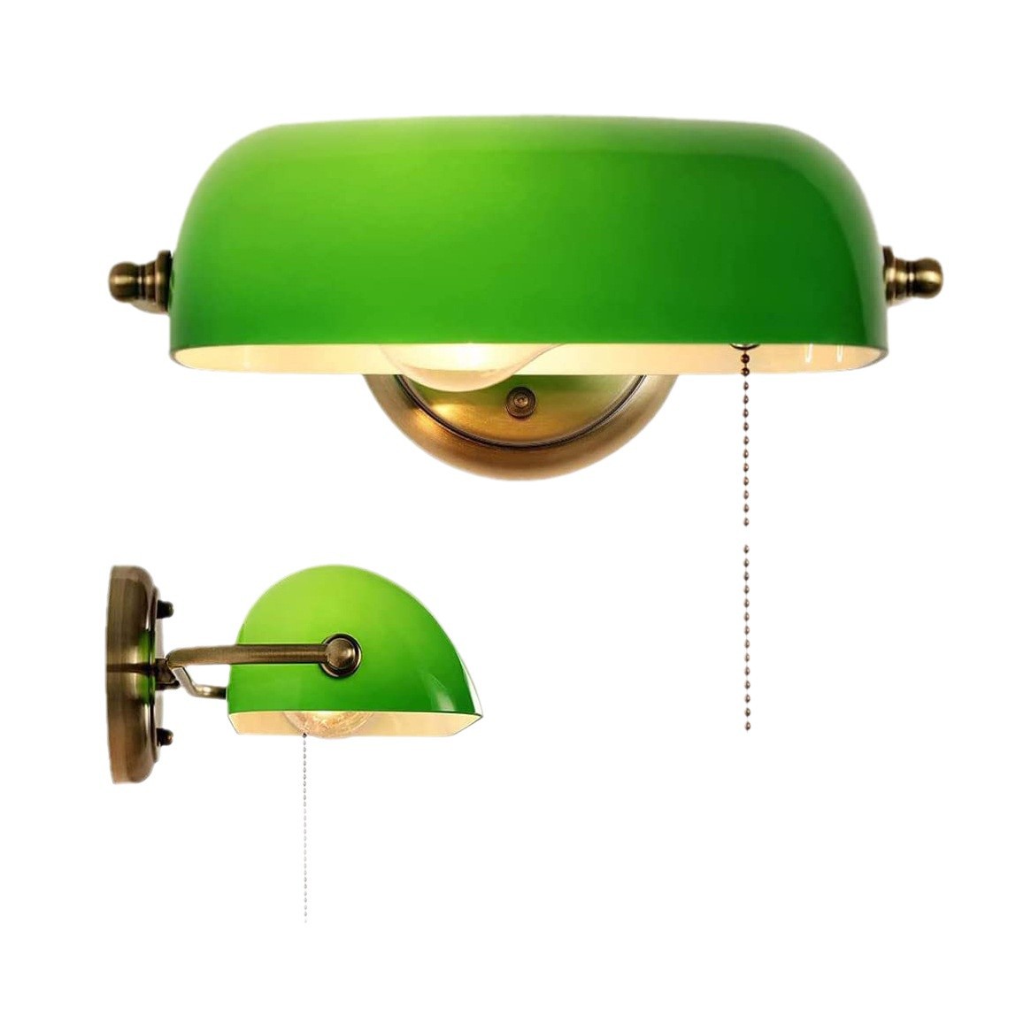 Lámpara de pared Retro americana transfronteriza República de China lámpara de banco verde lámpara de pared de noche comedor sala de estar decoración de pared lámpara de pared