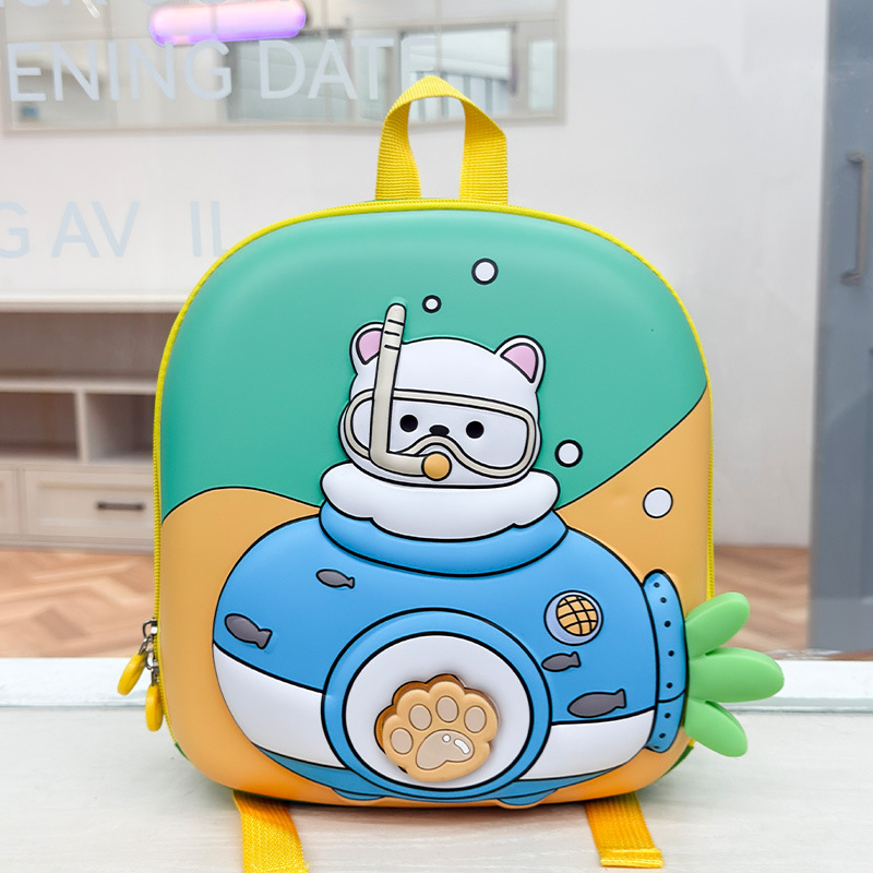 Nueva mochila infantil portátil con cáscara de huevo lindo oso bebé mochila submarino de dibujos animados mochila de moda para niños y niñas