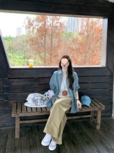 早春蓝色格子防晒长袖衬衫女装夏季2025新款衬衣法式上衣外套