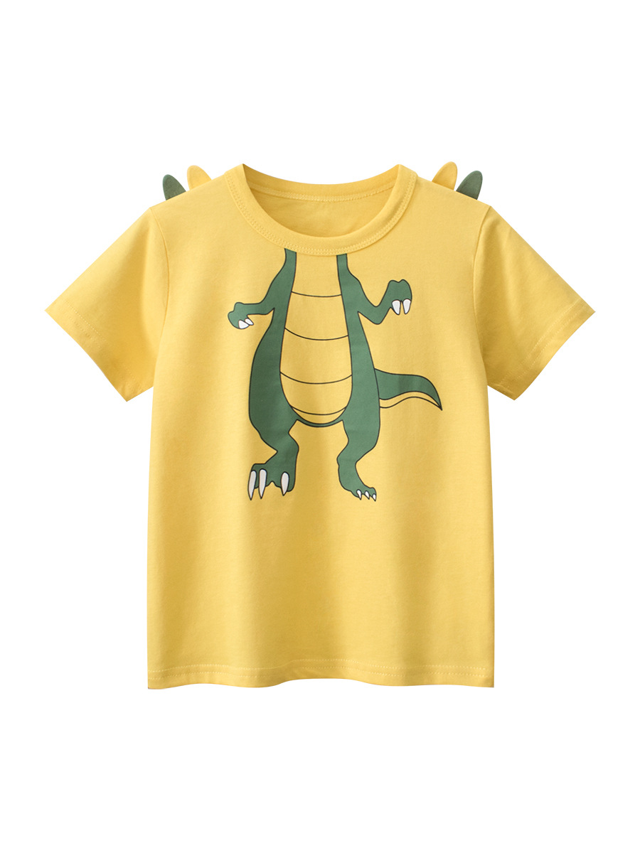 Ropa para niños de la marca de moda 2025 verano nuevo estilo para niños camiseta de manga corta con estampado coreano ropa de dibujos animados para bebés fuente transfronteriza