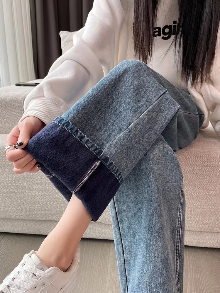 Yun 18 autumn and winter pregnant women's denim wide-leg pants to wear long floor-length pants, fashionable maternity wear 8812