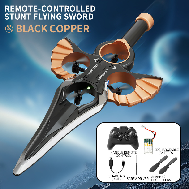 Modelo de avión, control remoto, espada voladora, efectos especiales, alta resistencia a caídas, espuma, planeador por gravedad, efectos especiales, luz colorida, dron de cuatro ejes