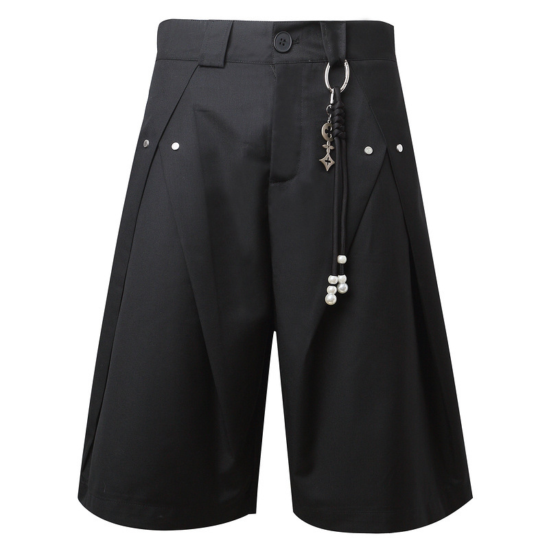 American Retro Deconstructed Pleated Personality College Student Cropped Pants Unisex High-Intelligence Stylish Cleanfit Outfit