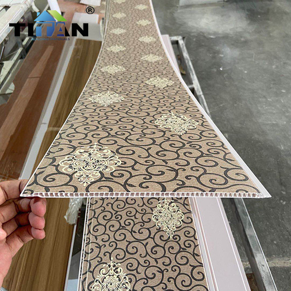 Techo fuelle pvc panel de pared material de decoración de interiores 300 ancho panel de pared integrado