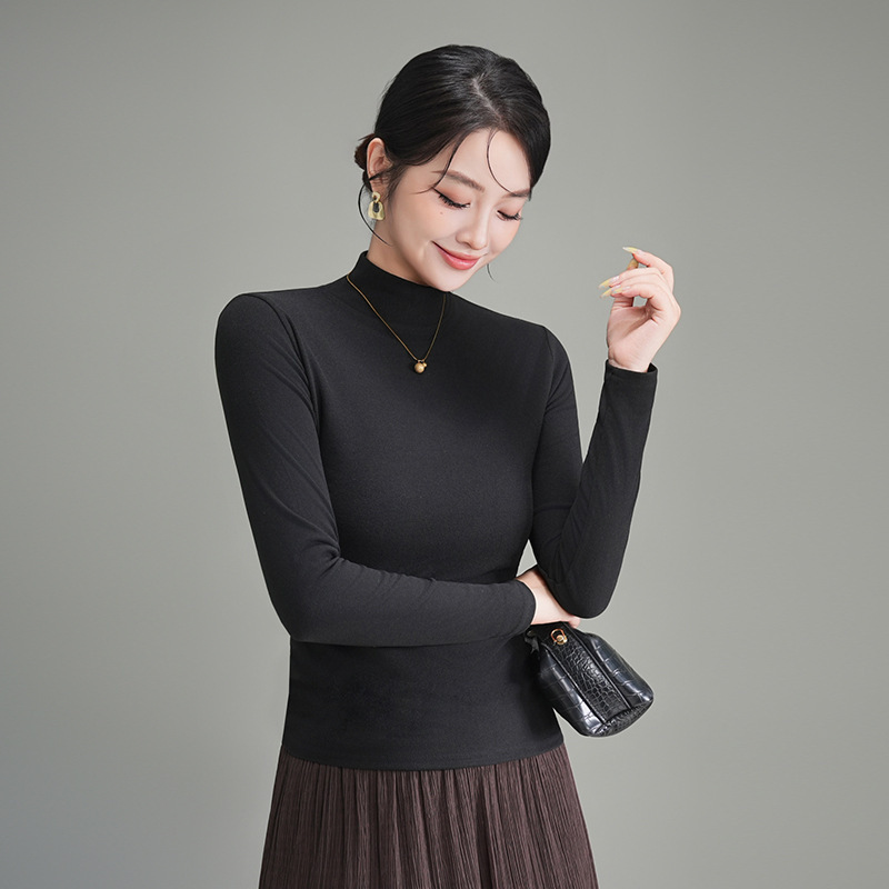 蚕丝蛋白打底衫2025年秋冬打底衫女显瘦上衣长袖T恤内搭韩版修身|undefined
