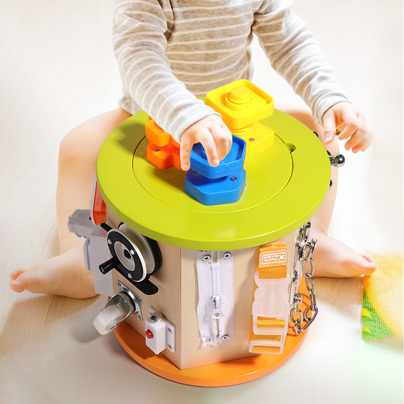 Montessori baby puzzle cordón de zapato puzzle multifuncional educación temprana junta ocupada jardín de infantes campana de entrenamiento de movimiento