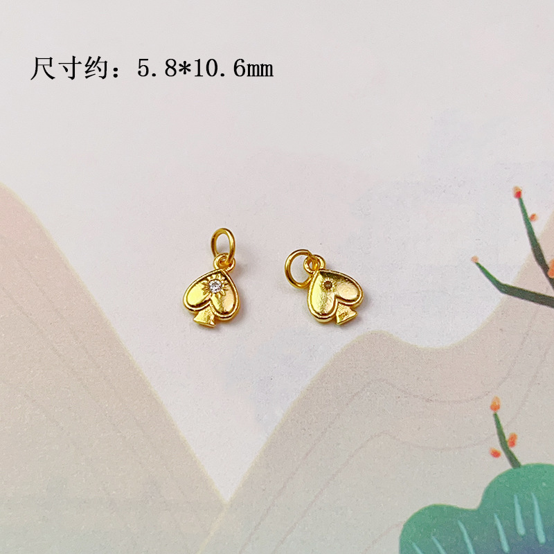 DIY Accessories S925 Silver Gold-Plated Small Drop Necklace Pendant Bracelet Charm Bead Spacer Loose Beads Jewelry Materials