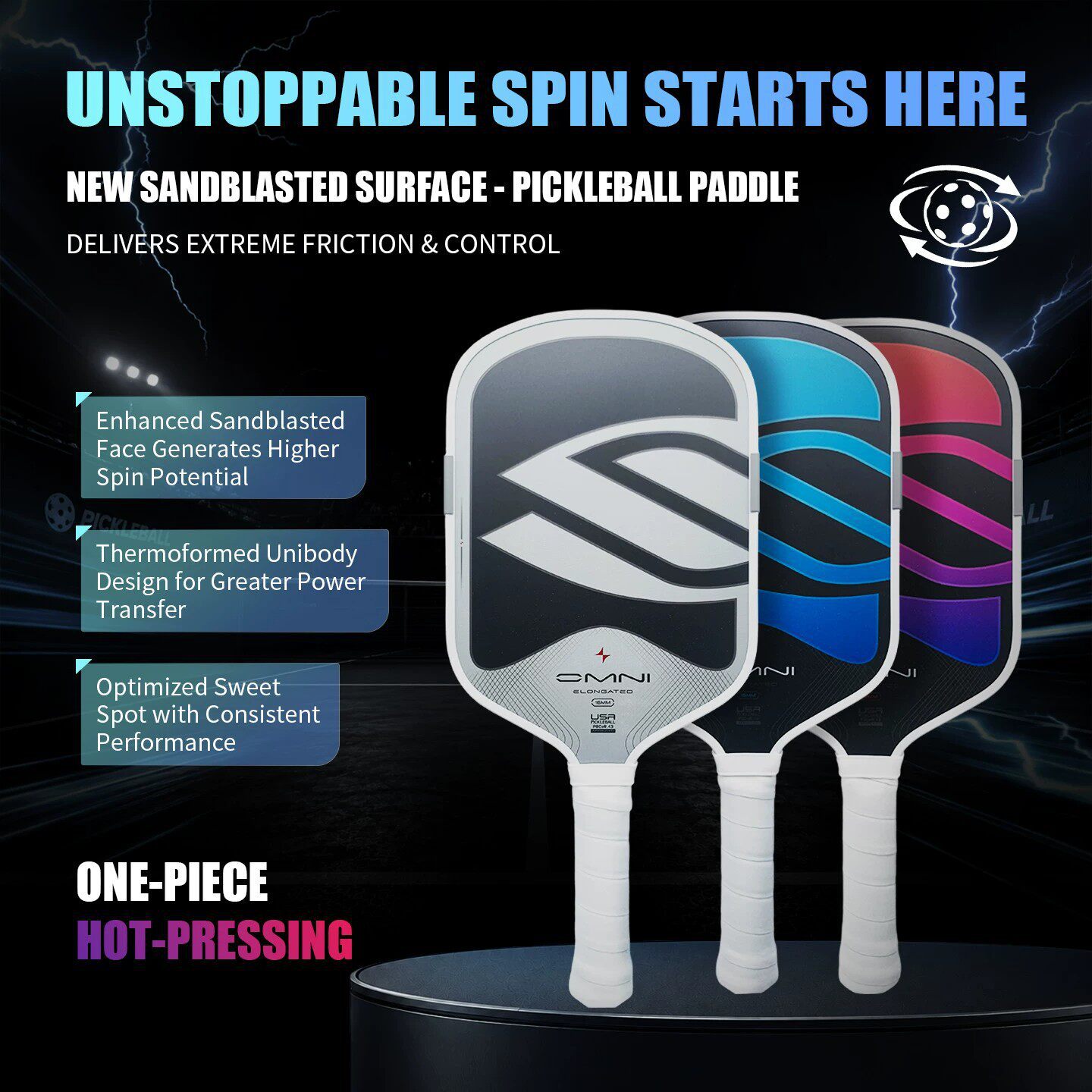 Slk New Fifth Generation Heat-Pressed Pickleball Paddle Amped Omni Pickle Paddle