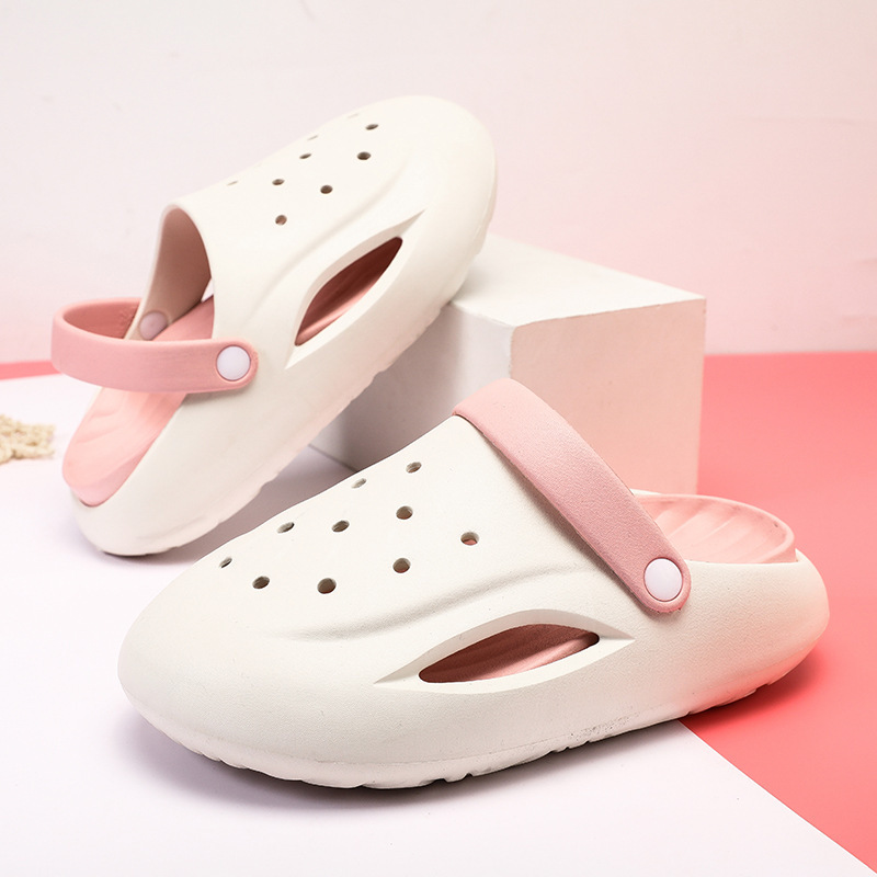 2024 Summer new women's hole shoes simple all-match thick bottom non-slip lightweight beach can be worn outside factory direct sales
