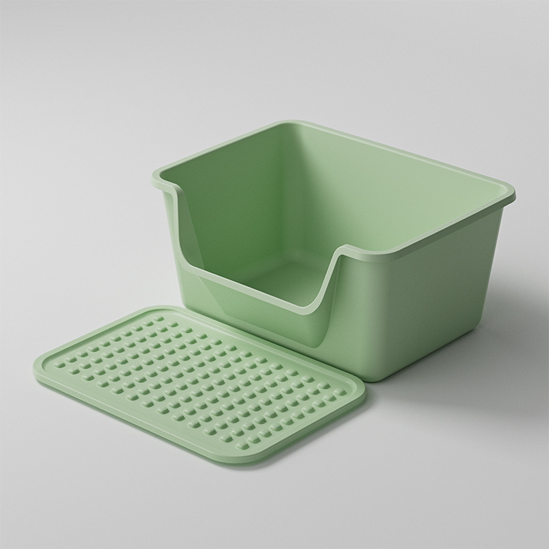 Basca de arena para gatos extra grande abierta anti-spillado exterior inodoro para gatos extra grande basca de arena para gatos semicerrada artículos para mascotas