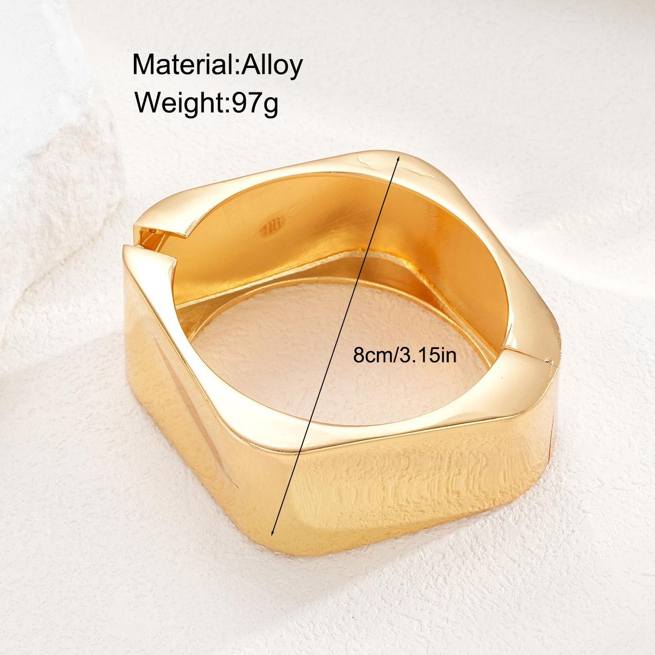 Europa y los Estados Unidos transfronterizos nuevos diseños de alta intensidad de diseño de metal sensible a la luz pulsera cuadrada geometría personalidad pulsera ancha