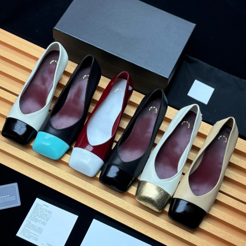 French Retro Style Square-Toe Color-Blocked High-Heeled Shoes, Genuine Leather Chunky Heel Shallow Pumps, Versatile Classic Women's Shoes for Commuting French Retro Style Square-Toe Color-Blocked High-Heeled Shoes, Genuine Leather Chunky Heel Shallow Pumps, Versatile Classic Women's Shoes for Commuting