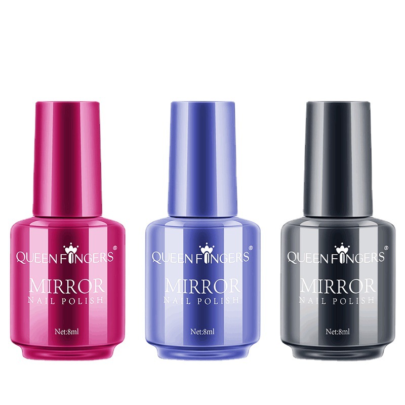 Esmalte de uñas con espejo de uñas Finger Concubine 8ml 12 colores opcional de secado rápido y esmalte de uñas con espejo de color duradero no pelable