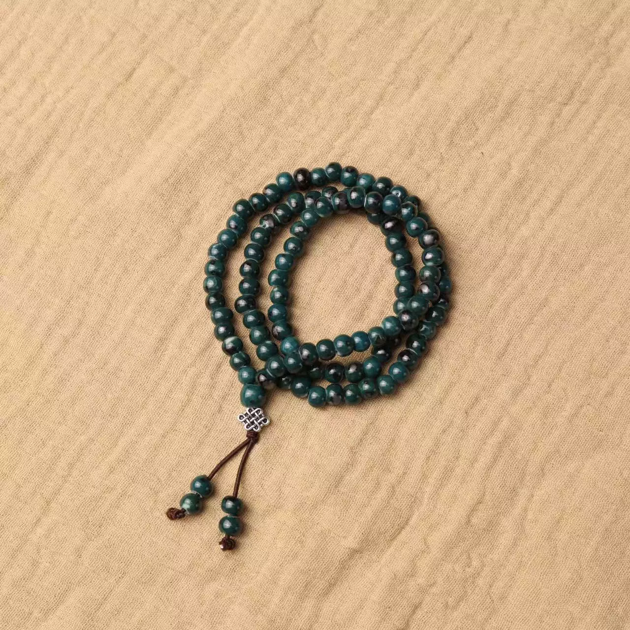 Посуды из Jingdezhen любовь к керамике национальная традиция Ceramic three-ring necklace stack с браслетом 108 бусин однотонная серия