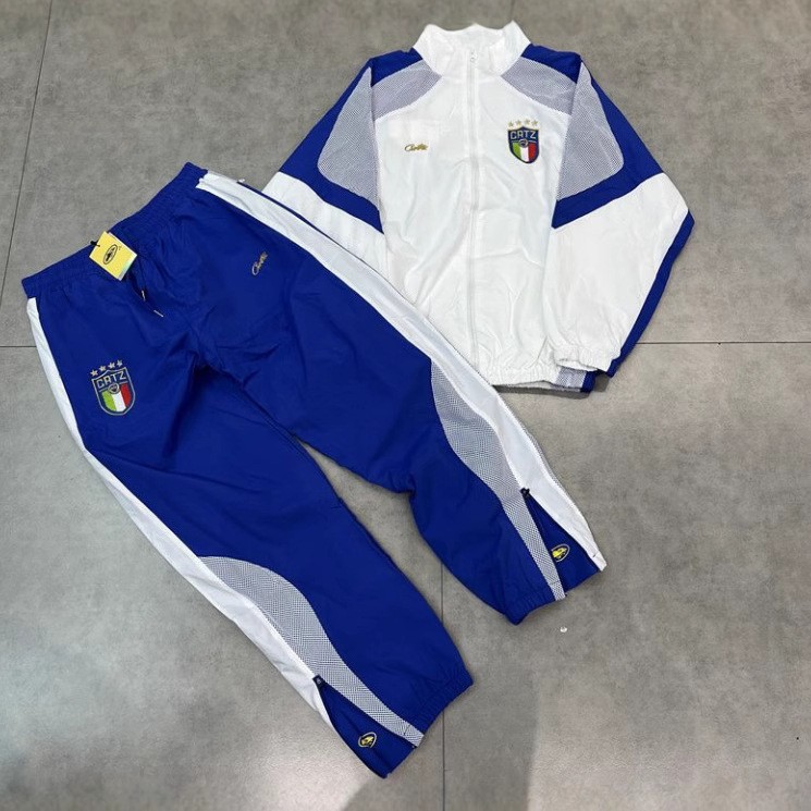 European and American Cross-Border Corteiz恶魔岛 Patchwork Jacket Set Street Windproof Jacket Quick-Drying Breathable Sportswear