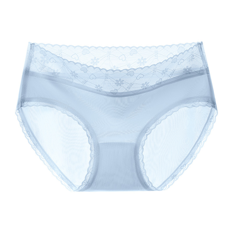 Ropa interior de seda de hielo para mujer estilo fino de verano sin costuras para niñas puro algodón antibacteriano entrepierna encaje sin costuras ropa interior refrescante