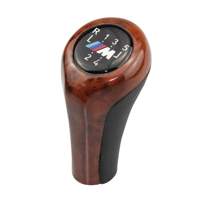 Foreign trade supply wood grain suitable for BMW gear head BMW shift dust cover 3-color shift lever handball (Cab and accessories) - three-dimensional-m-mark-5-levels-customized-logo