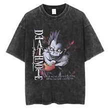 Washed Death Note Anime Graphic women Tee Shirt Homme New Cl