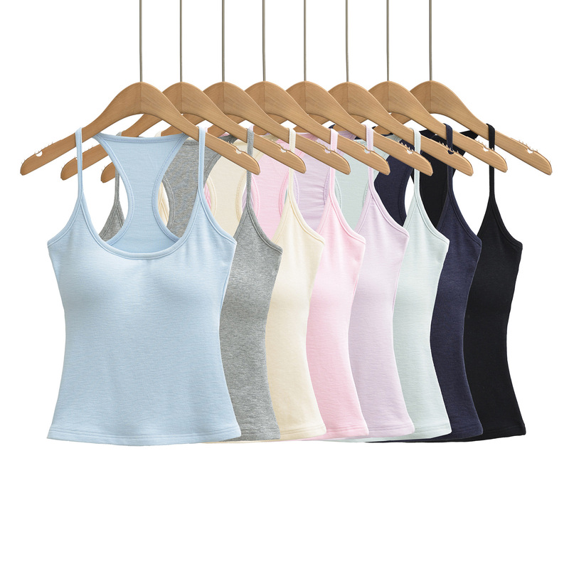 Pure Desire Hot Girl Sexy Camisole with Breast Pads for Women 2025 Spring/Summer New Tight Elastic Inner/Outer Wear Top Pure Desire Hot Girl Sexy Camisole with Breast Pads for Women 2025 Spring/Summer New Tight Elastic Inner/Outer Wear Top