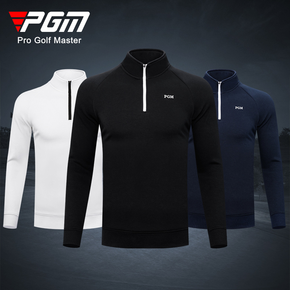 Áo len golf nam dài tay cổ cao, lót nhung ấm áp — Áo lót nhung màu đen YF108