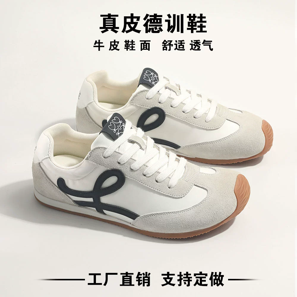 Кожаная немецкая женская обувь 2025 новая женская спортивная повседневная обувь плоская шнуровка Су Иньинь та же модель туфель 2821