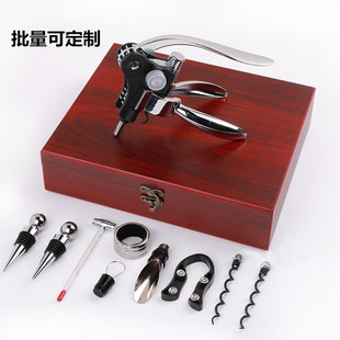Wine Opener Set with Wooden Gift Box, Multifunctional Household Wine Opener, Bottle Opener, Corkscrew