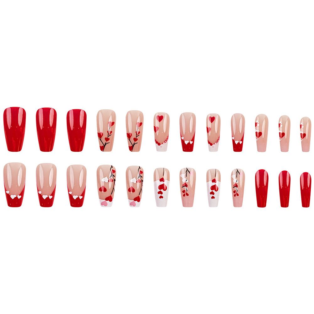 Decoración de Uñas Estilo Ballet, Superventas Internacional, Uñas en Forma de Corazón en Rosa Suave que Realzan la Elegancia, Pegatinas de Uñas con un Toque Romántico, Dulce y Fresco