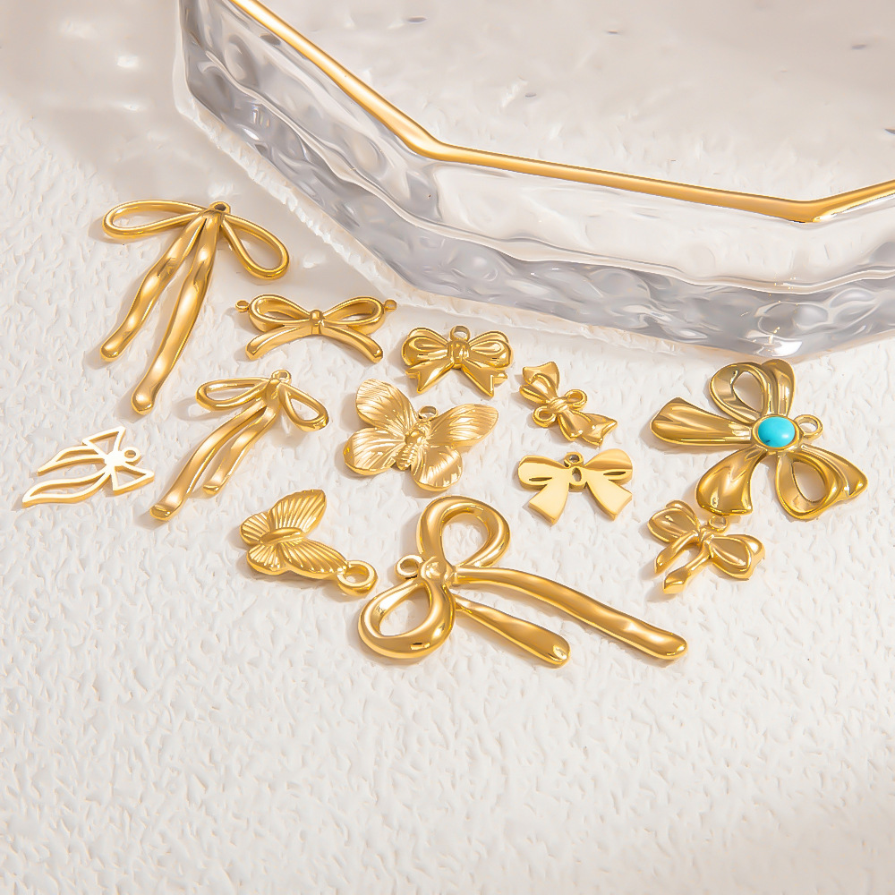 4g Weight 0.03µm-0.05µm Gold Plating Thickness PVD Coated Gold Plating Process Pendant Jewelry Making Type Real Gold Plated Plating Material 1 Piece Quantity 304 Stainless Steel Material Bow Knot Pattern Simple Style, Classic Style Style Waterproof Non Tarnish, Plating Craft 1 Piece 304 Stainless Steel PVD Coated Real Gold Plated Bow Knot Pendant DIY Jewelry Accessories 1