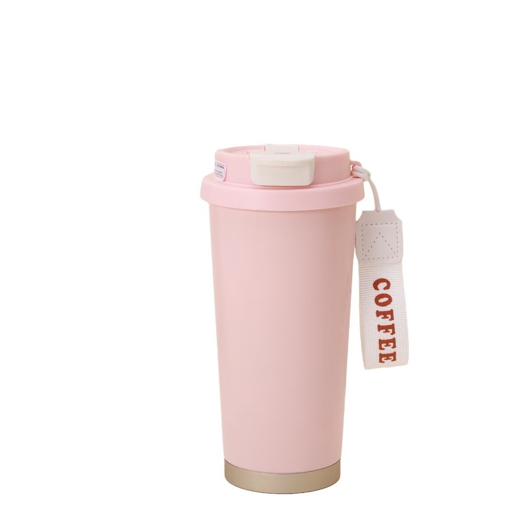 Hochwertiger, isolierter Maiglöckchen-Kaffeebecher aus Edelstahl 316 für unterwegs, ideal für Kaffee, Trinken und Trinken – ästhetisch ansprechender Becher_voghion.com