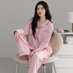 纯棉睡衣女士春秋款长袖女款秋季全棉宽松开衫家居服套装2025新款