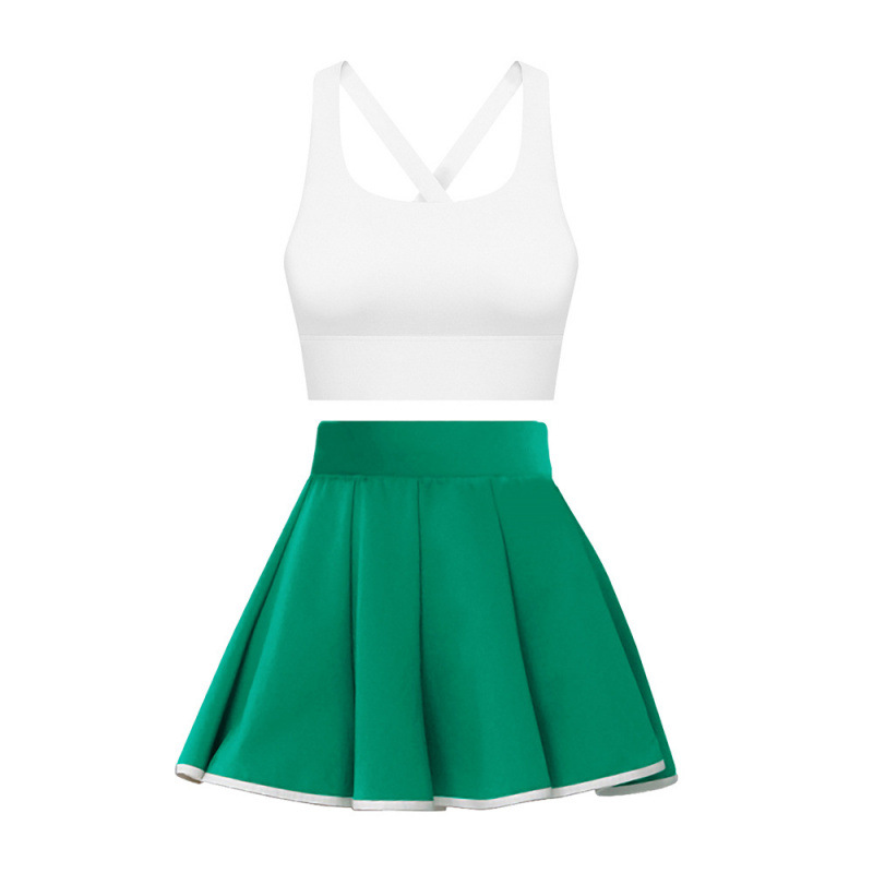 브라 화이트 + 스커트 그린