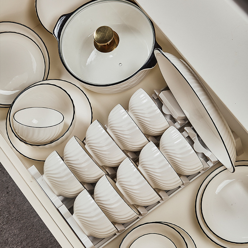 Bowl Plate Simple Modern High-value Tableware Bowl Internet Red Rice Bowl New Plate Fish Plate Dinner Plate Dish Noodle Soup Bowl