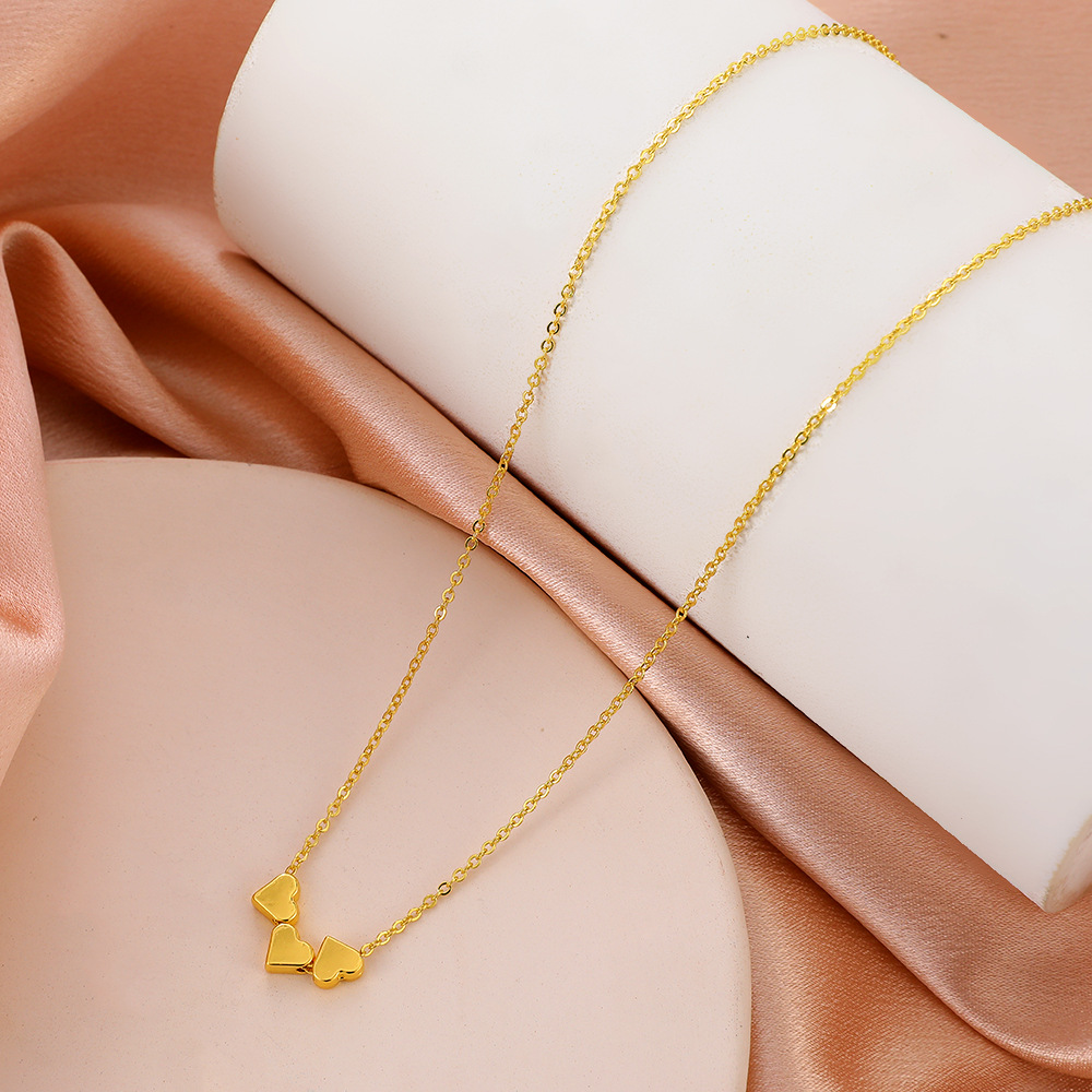 Minimalist Heart Shaped Necklace Geometric Sweater Chain Jewelry_voghion.com