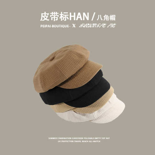 Octagonal hat spring and summer women's Japanese retro all-match painter's hat outdoor face-showing small fashion student beret Korean version trendy