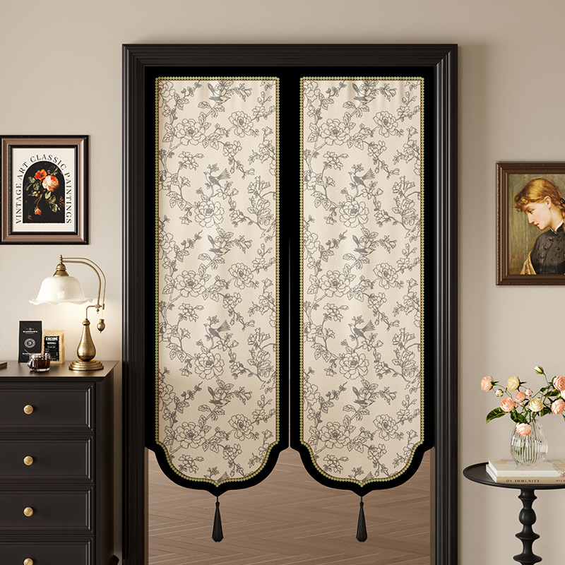 French-Style Door Curtain Partition Curtain for Home Bedroom Half Curtain Toilet Bathroom Blocking Curtain Fabric Curtain Kitchen Curtain with a High-End Feel