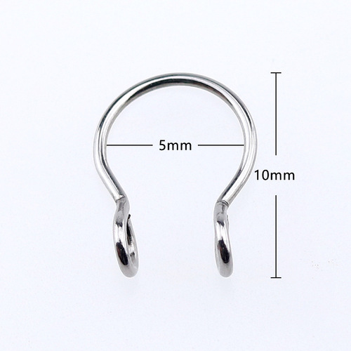 European and American fashionable stainless steel hip-hop punk style non-hole nose clip geometric nose ornaments piercing jewelry nose nails manufacturer wholesale