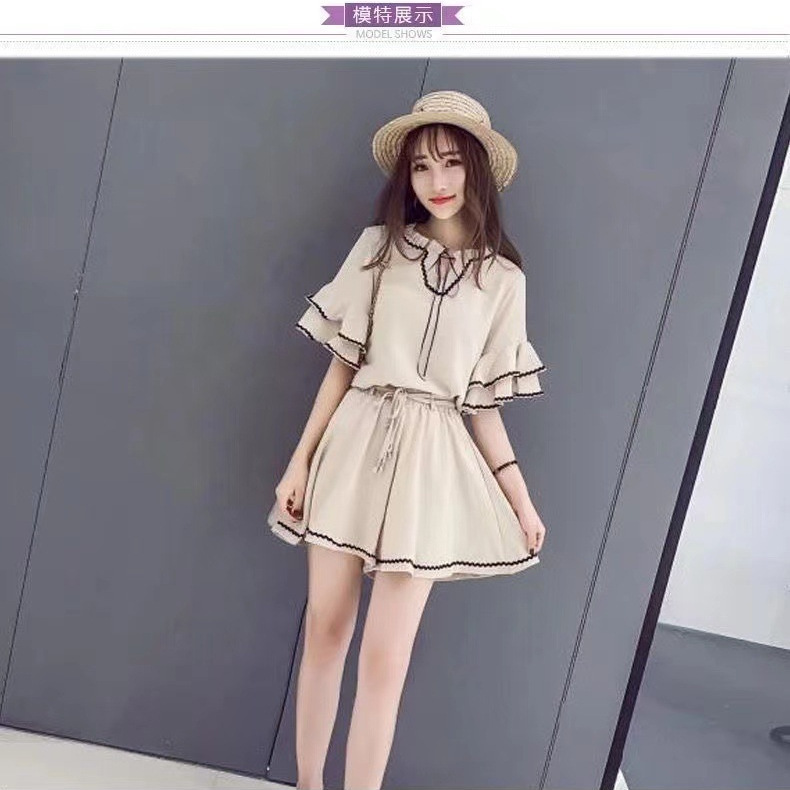 2026 New Korean Style Loose Clothing Women's Fashion Casual Two-Piece Slimming Shorts Set Plus-Size Dress Summer 2026 New Korean Style Loose Clothing Women's Fashion Casual Two-Piece Slimming Shorts Set Plus-Size Dress Summer