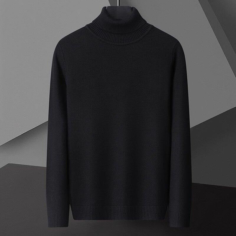 Turtleneck Sweater Men's Autumn and Winter Interior Slim-fit Long-collar Base Sweater Solid Color Fashionable Sweater Warm Sweater